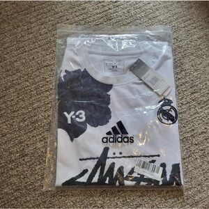 Stussy White and Black Graphic Jersey